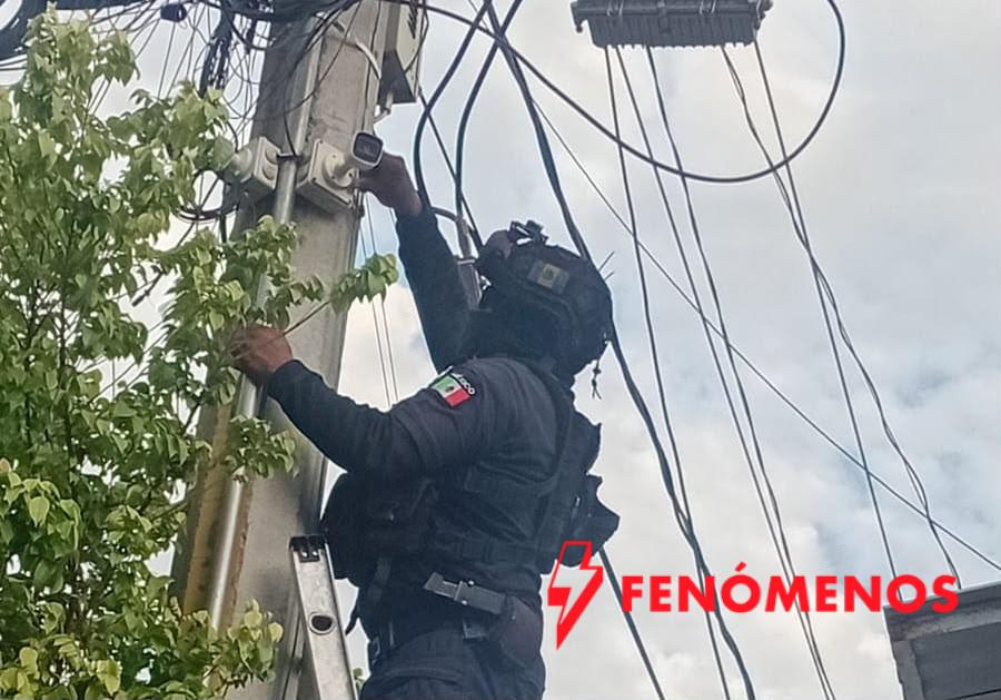 Aseguran SSP y fuerzas federales 12 cámaras parásitas en Apatzingán