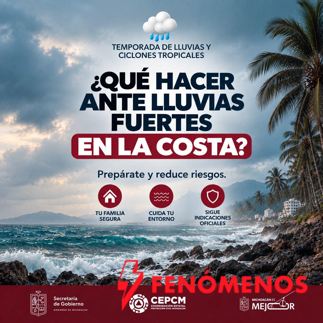 Instruye Bedolla reforzar medidas preventivas en la Sierra-Costa por el huracán Polo